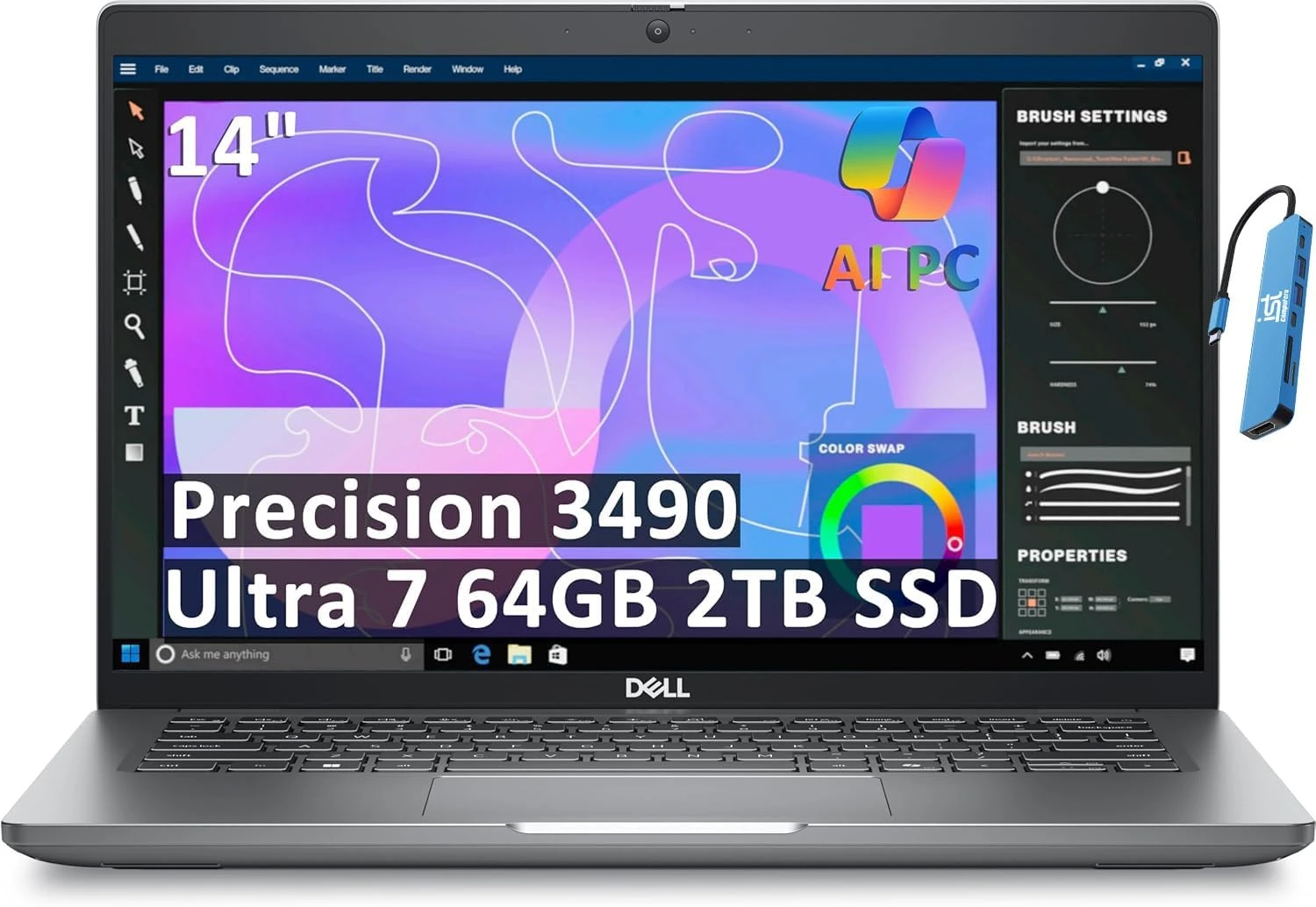 2025 Dell Precision 3490 Mobile Workstation AI PC Laptop